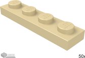 LEGO Plaat 1x4, 3710 Tan 50 stuks