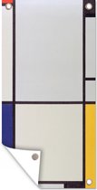 Tuinposter Tableau I - Piet Mondriaan - 40x80 cm - Wanddecoratie Buiten - Tuinposter - Tuindoek - Schuttingposter - Tuinschilderij