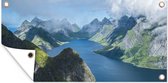 Schuttingposter Uitzicht over fjorden in Noorwegen - 200x100 cm - Tuindoek