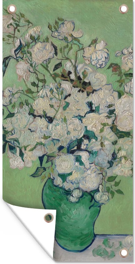 Tuinposter Rozen - Vincent van Gogh - 30x60 cm - Tuindoek - Buitenposter