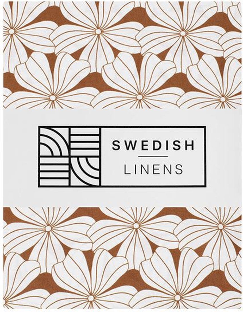 Swedish Linens - Jr. Bed Ledikant Hoeslaken Flowers (70x140cm)