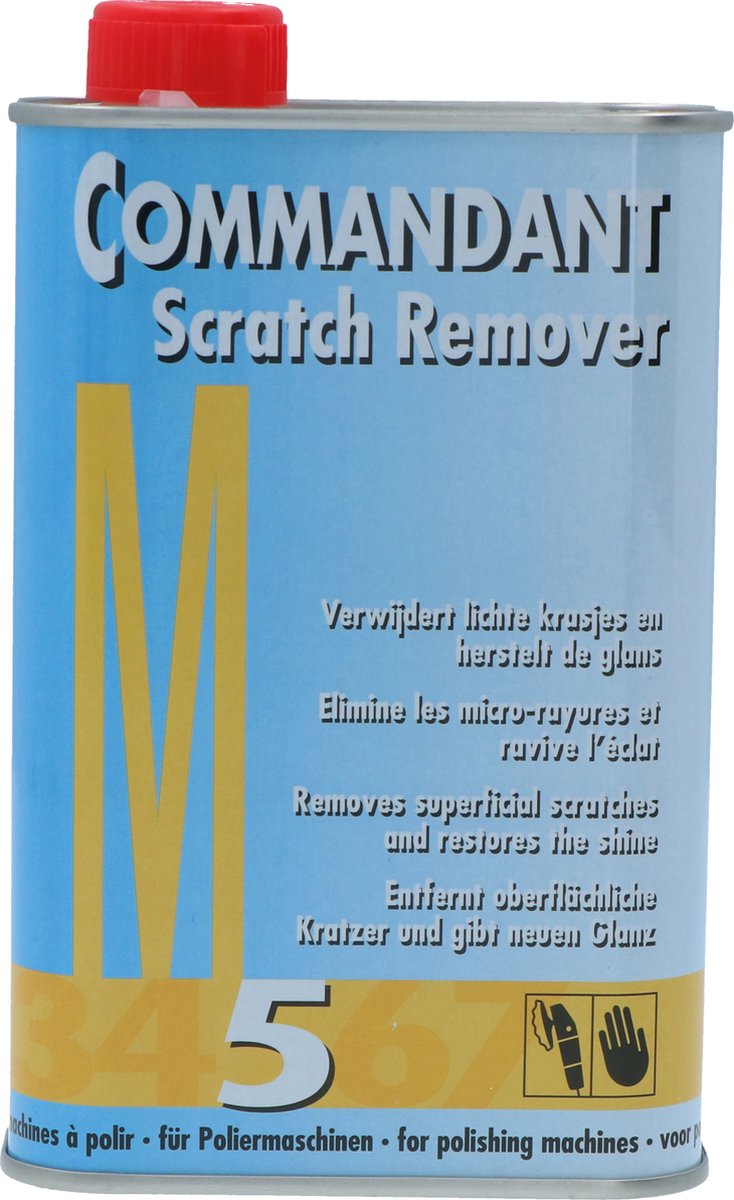 Commandant m5 scratch remover - polijstpasta - milde werking - verwijdert lichte oppervlakkige krassen - voor alle soorten glanzende lak - voor gladde polyester oppervlakken - 500gr