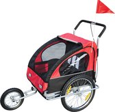 HOMdotCOM Fietskar Jogger 2-in-1 - rood/zwart-  Kinderen vanaf 18 jaar