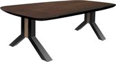 Bootmodel tafel met facetrand donkerbruin - a-poot onderstel
