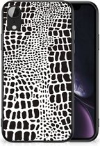Smartphone Hoesje Geschikt voor iPhone XR Beschermhoesje met Zwarte rand Slangenprint
