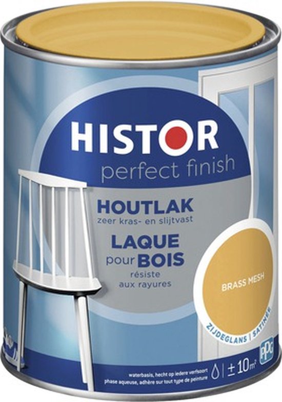 Histor Perfect Finish Houtlak Zijdeglans - Krasvast & Slijtvast - Dekkend - 0.75L - Brass Mesh