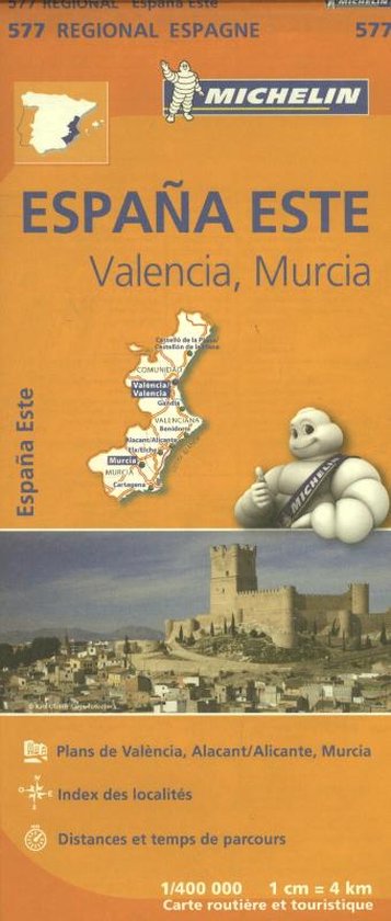 Regionale kaarten Michelin - Michelin Wegenkaart 577 Spanje Oost - Comunidad Valenciana, Murcia