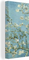 Canvas schilderij 80x160 cm - Wanddecoratie Amandelbloesem - Van Gogh - Kunst - Muurdecoratie woonkamer - Slaapkamer decoratie - Kamer accessoires - Schilderijen