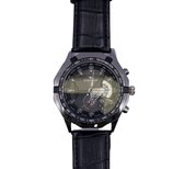 Raafdesigns Horloge zilver met leren band Heren Quartz uurwerk