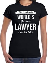 Worlds greatest lawyer cadeau t-shirt zwart voor dames - Cadeau verjaardag t-shirt advocaat XS