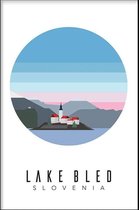 Walljar - Lake Bled Slovenia III - Muurdecoratie - Canvas schilderij