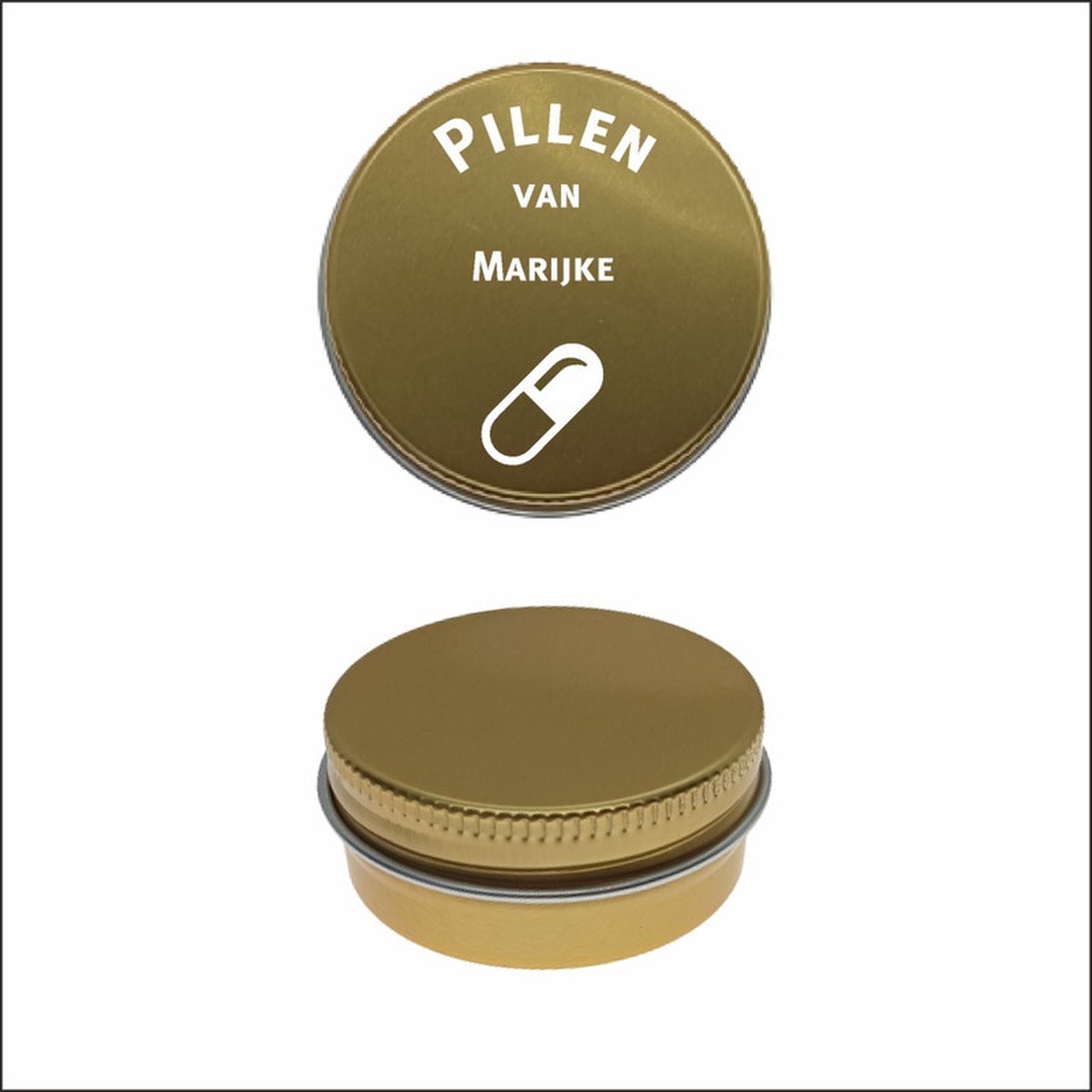 Goedkoopste Pillen Blikje Met Naam Gravering - Marijke