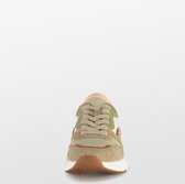 POSH by Poelman CHARLIE Dames Sneakers - Beige met oranje combinatie - Maat 42