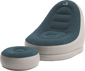 Easy Camp Comfy Lounge Set- Chaise de camping - Chaise gonflable et pouf - Blauw acier