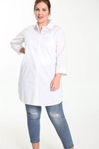 Paprika Dames Lange blouse in effen katoen - Blouse - Maat 46