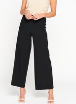LOLALIZA Wijde broek met elastiek - Zwart - Maat 48