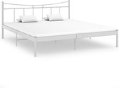 Bedframe metaal en multiplex wit 180x200 cm