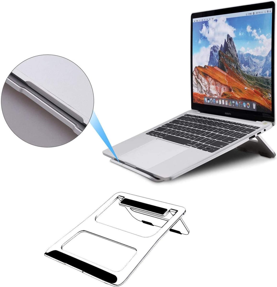Laptopstandaard Opvouwbare draagbare desktop Macbook - tablet Laptop - pc - houder standaard