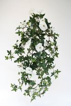 kunstplant - Morning glory- topkwaliteit plant - hangplant - wit/creme - 70 cm hoog