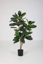 Ficus elastica - rubberboom - kunstplant - topkwaliteit plant - kamerplant - 117 cm hoog
