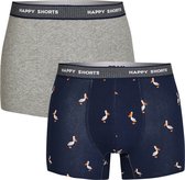 Happy Shorts 2-Pack Boxershorts Heren Ooievaar Print - Maat L