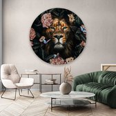 Muurcirkel Jungle Lion Round - Plexiglas - ⌀100 - Meerdere Afmetingen & Prijzen