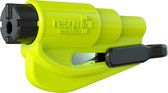 ResQMe Veiligheidshamer Geel – Inclusief zonneklep clip - Sleutelhanger - Origineel- Lifehammer - Noodhamer - Reddingshamer - Gordelsnijder – Auto hamer