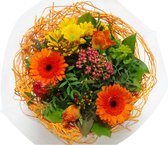 Boeket Sisal Medium Oranje ↨ 30cm - bloemen - boeket - boeketje - bloem - droogbloemen - bloempot - cadeautje