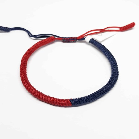 Wristin - Tibetaanse armband split donkerblauw/rood