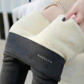 Easylux® Fleece Deluxe™ - Maat XS - Grijs - Thermo Broek Dames - Dames Kleding - Thermo Broek - Fleece Broek - Fleece Legging - Warme winter kleding
