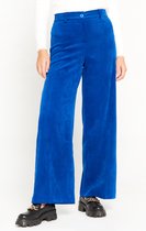 LOLALIZA Corduroy broek met wijde pijpen - Blauw - Maat 34