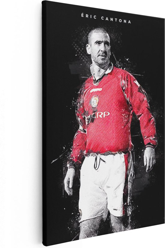 Artaza - Peinture sur Canevas - Soccer Joueur Éric Cantona à Manchester United - 40x60 - Petit - Photo sur Toile - Impression sur Toile