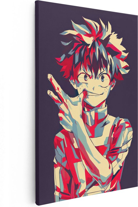 Artaza Canvas Schilderij Anime Karakter Izuku Midoriya - Deku - 40x60 - Poster Foto op Canvas - Canvas Print