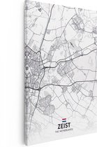 Artaza - Peinture sur Canevas - Carte de la ville zeist en blanc - 20x30 - Petit - Photo sur Toile - Impression sur Toile
