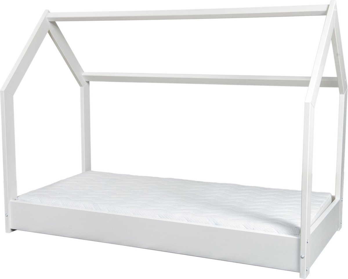 Bedhuisje - 80x160 cm - met premium matras - wit