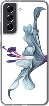 Geschikt voor Samsung Galaxy S21 FE hoesje - Bloemen - Aquarel - Lelie - Siliconen Telefoonhoesje