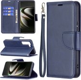 Samsung Galaxy S22 Plus (S22+) Hoesje - MobyDefend Wallet Book Case Met Koord - Blauw - GSM Hoesje - Telefoonhoesje Geschikt Voor: Samsung Galaxy S22 Plus (S22+)