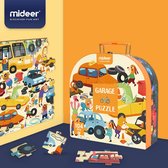 MiDeer - Vervoer - Verkeer - Autos - 100 grote puzzelstukjes in mooie doos - Kinderpuzzel - Educatief speelgoed voor kinderen - Puzzel voor peuters en kleuters vanaf 3 jaar