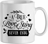 Mok 'True love story never ends' | Valentijn | Valentine | Kadootje voor hem| Kadootje voor haar | Liefde
