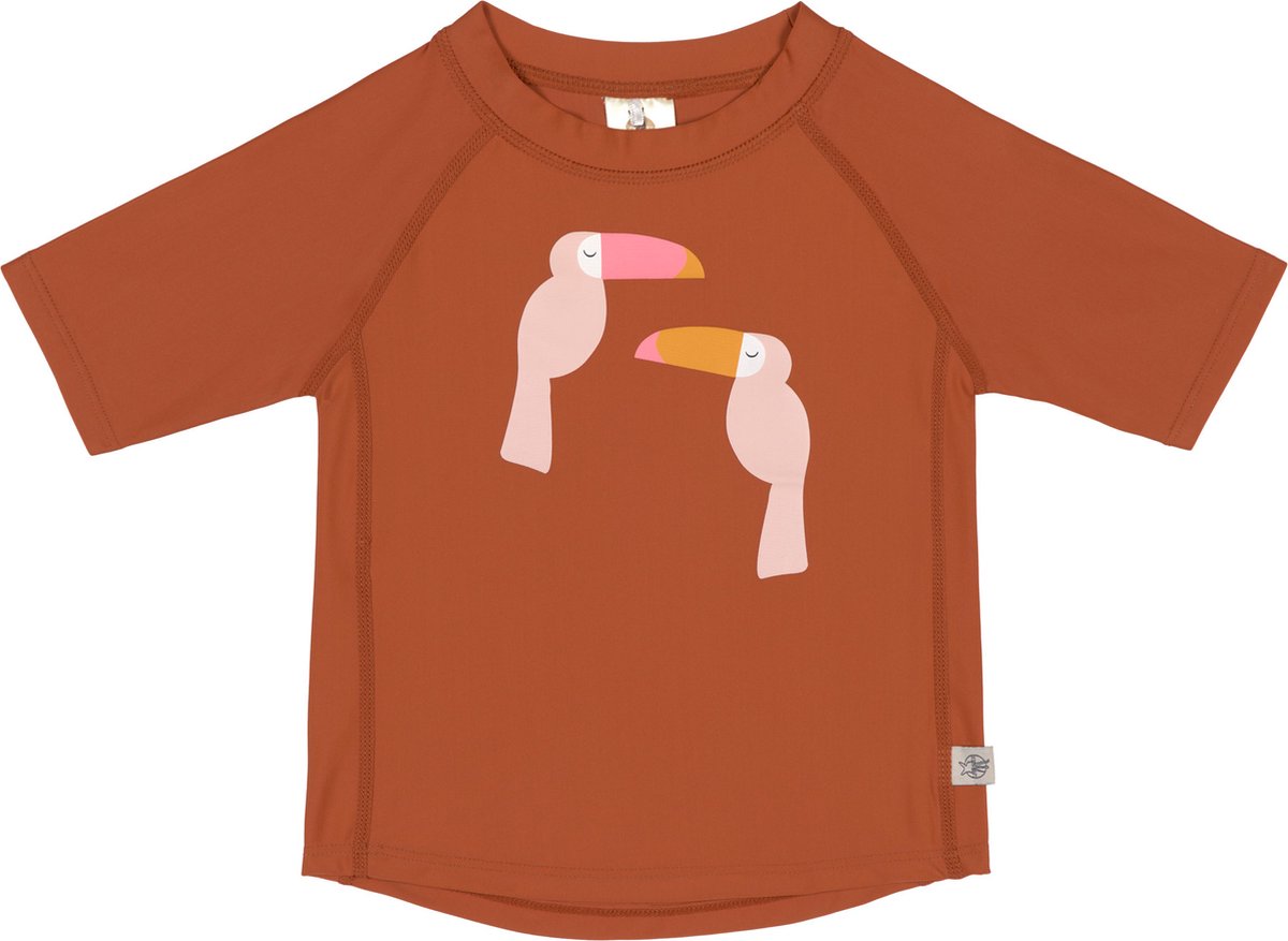 Lässig - UV - Shirt met korte mouwen voor kinderen - Toekan - Bruin - maat 62 - 68cm