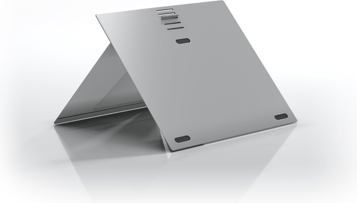 ErgoLine Aero Evo Laptop Standaard - Lichtgewicht - Universeel 12 tot 17 inch - Verstelbaar - Aluminium - Zilver