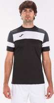 Joma Crew IV T-Shirt Heren - Zwart / Antraciet / Wit | Maat: L