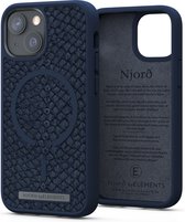 Njord byELEMENTS iPhone 13 Mini Hoesje - Zalm leer - Salmon Leather Vatn - Blauw