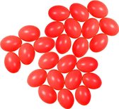 100x Rode kunststof eieren decoratie 6 cm hobby/knutselmateriaal -DIY eieren beschilderen - Pasen thema plastic paaseieren