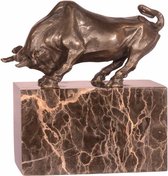 Bronzen sculptuur - Stier in de aanval - Gedetailleerd beeld - 14,5 cm hoog