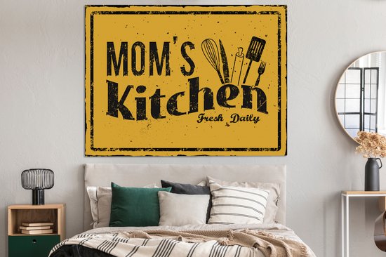 Canvas schilderij 160x120 cm - Wanddecoratie Keuken - Moeder - Keukengerei - Muurdecoratie woonkamer - Slaapkamer decoratie - Kamer accessoires - Schilderijen - Cadeau voor vrouw