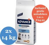 Advance Maxi Light Hondenvoer 2 x 14 kg - Incl Gratis Deken