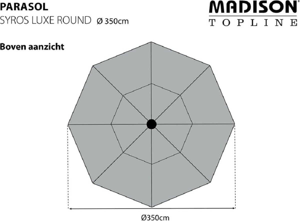 Madison - Parasol Syros - Rond - 350cm - Grijs – foto 8