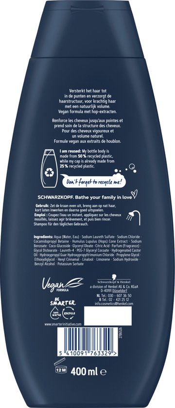 Schwarzkopf For Men Shampoo 5x 400ml - Grootverpakking - Schwarzkopf