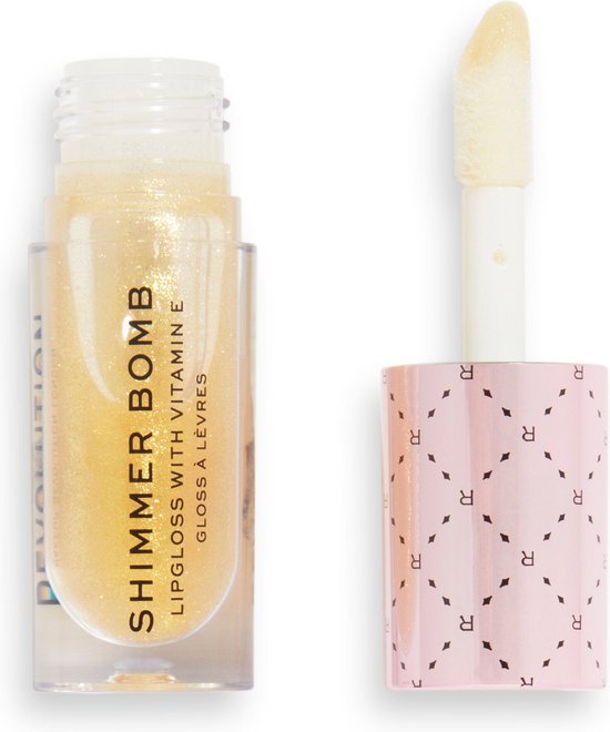 Makeup Revolution Soft Glamour - Shimmer Bomb Lipgloss - Light Catcher - Verzorgende Lip Gloss - Glitter - Goud - Kerst